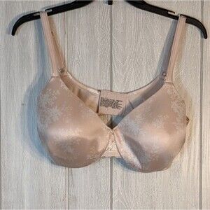 Bali Underwire Bra Nude/Cream Floral 3 Hook Bra EUC SZ 36DD